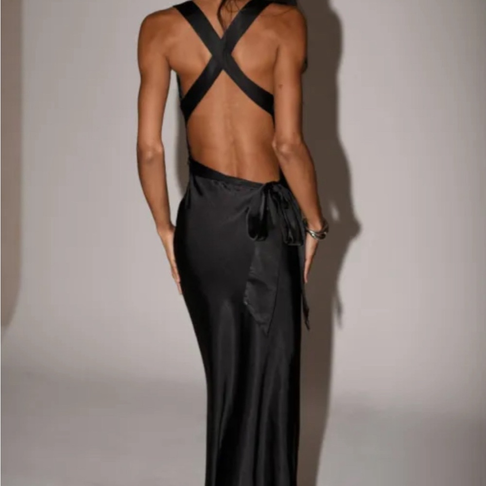 Meshki Black Backless Caellie Gown